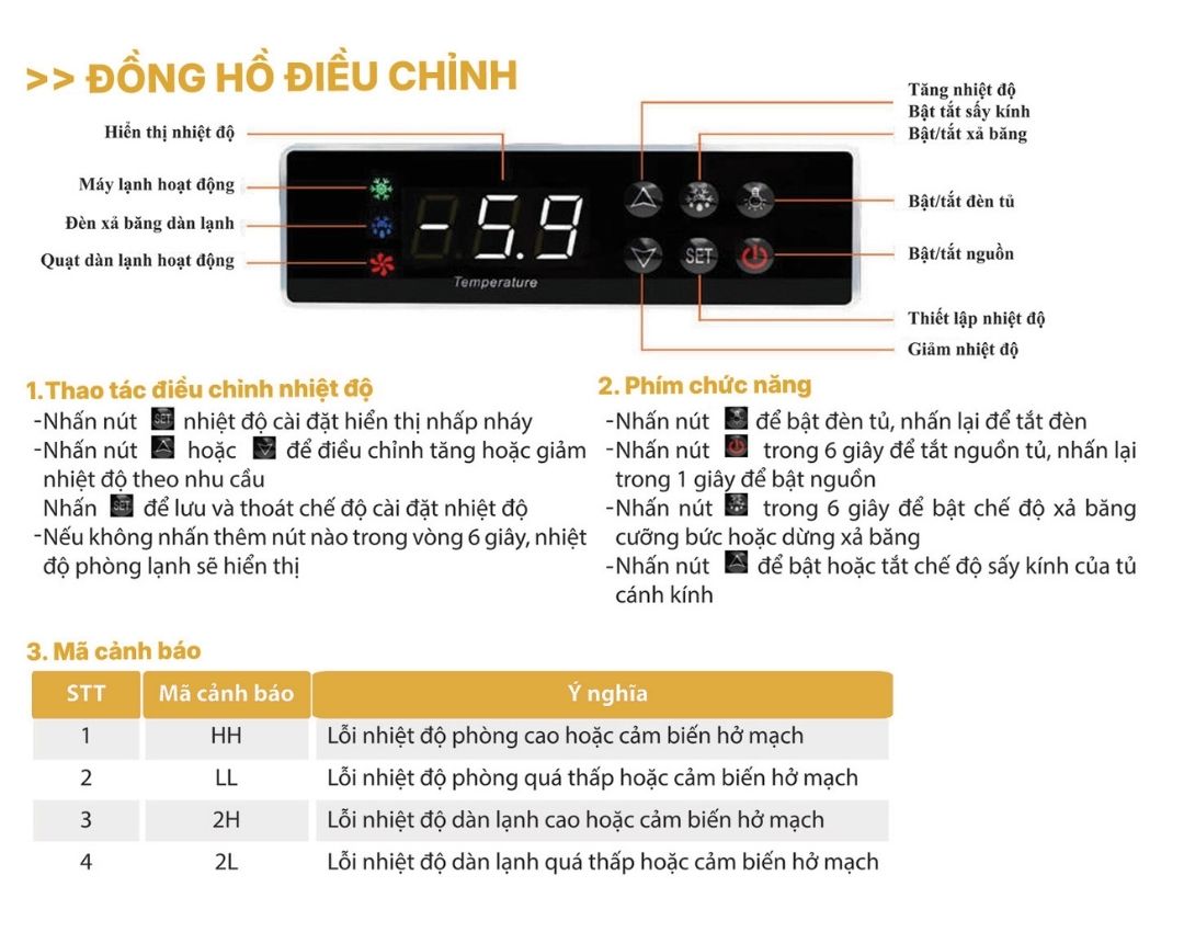 Bảng điều khiển bàn đông, bàn mát Unimax