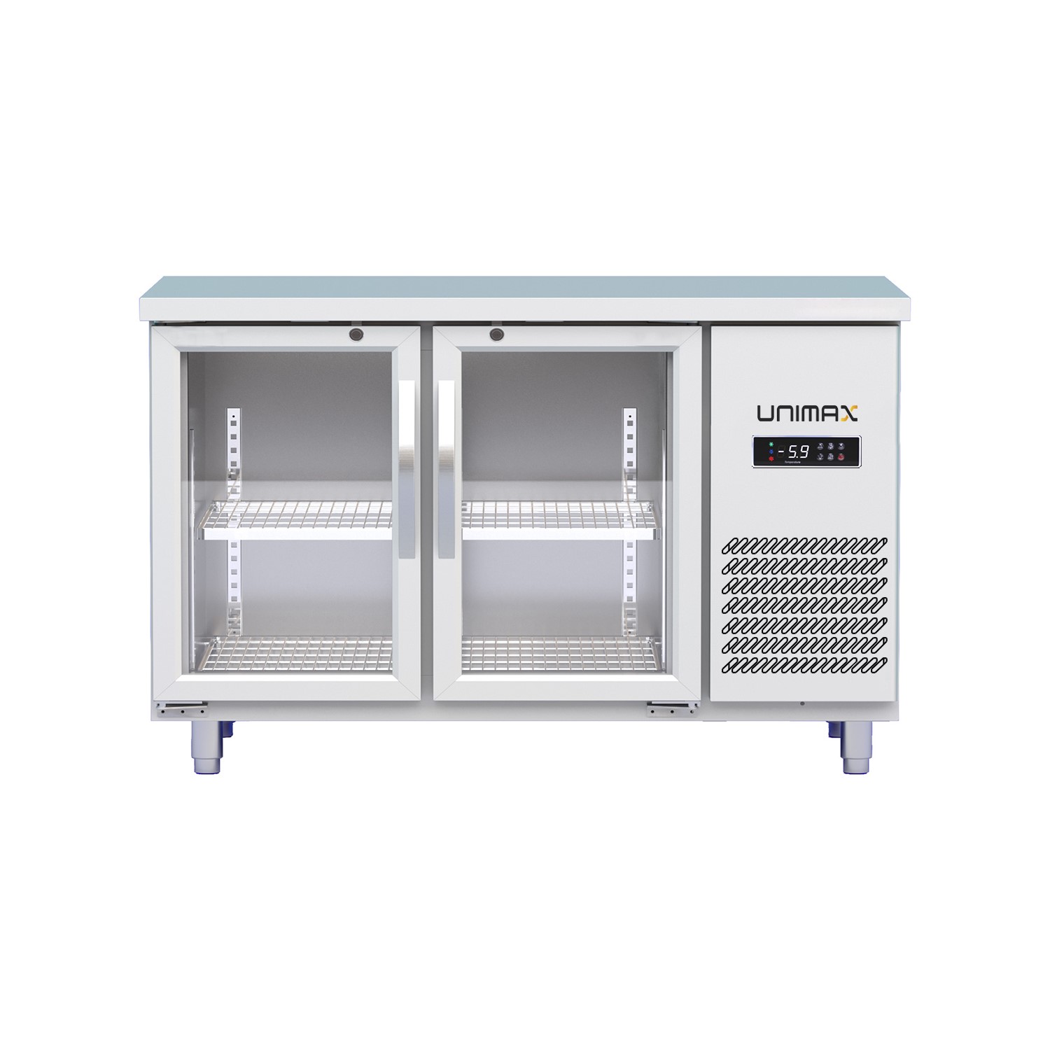 thiết kế bàn mát 2 cánh kính Unimax UNC-2K127