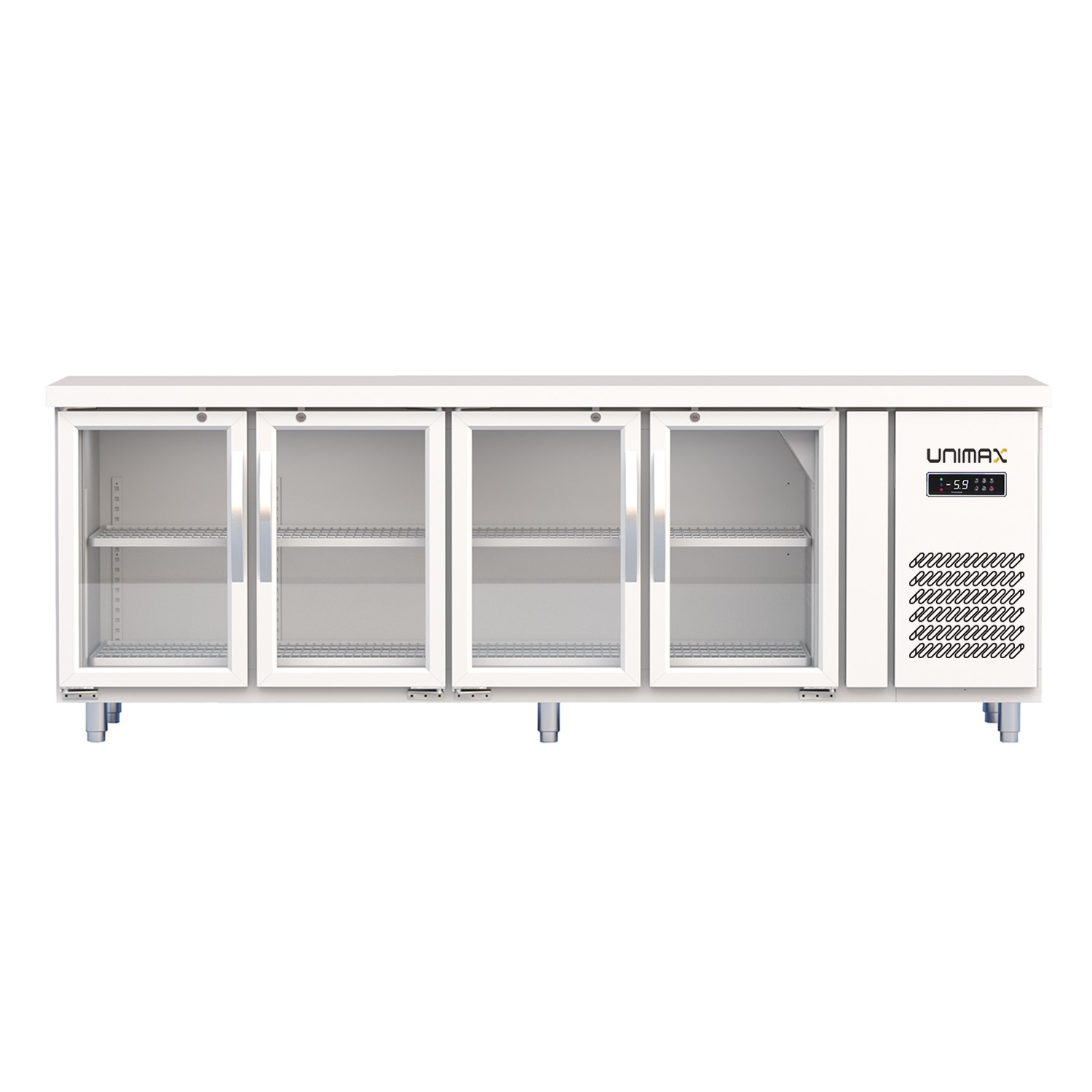 thiết kế bàn mát 4 cánh kính Unimax UNC-4K275