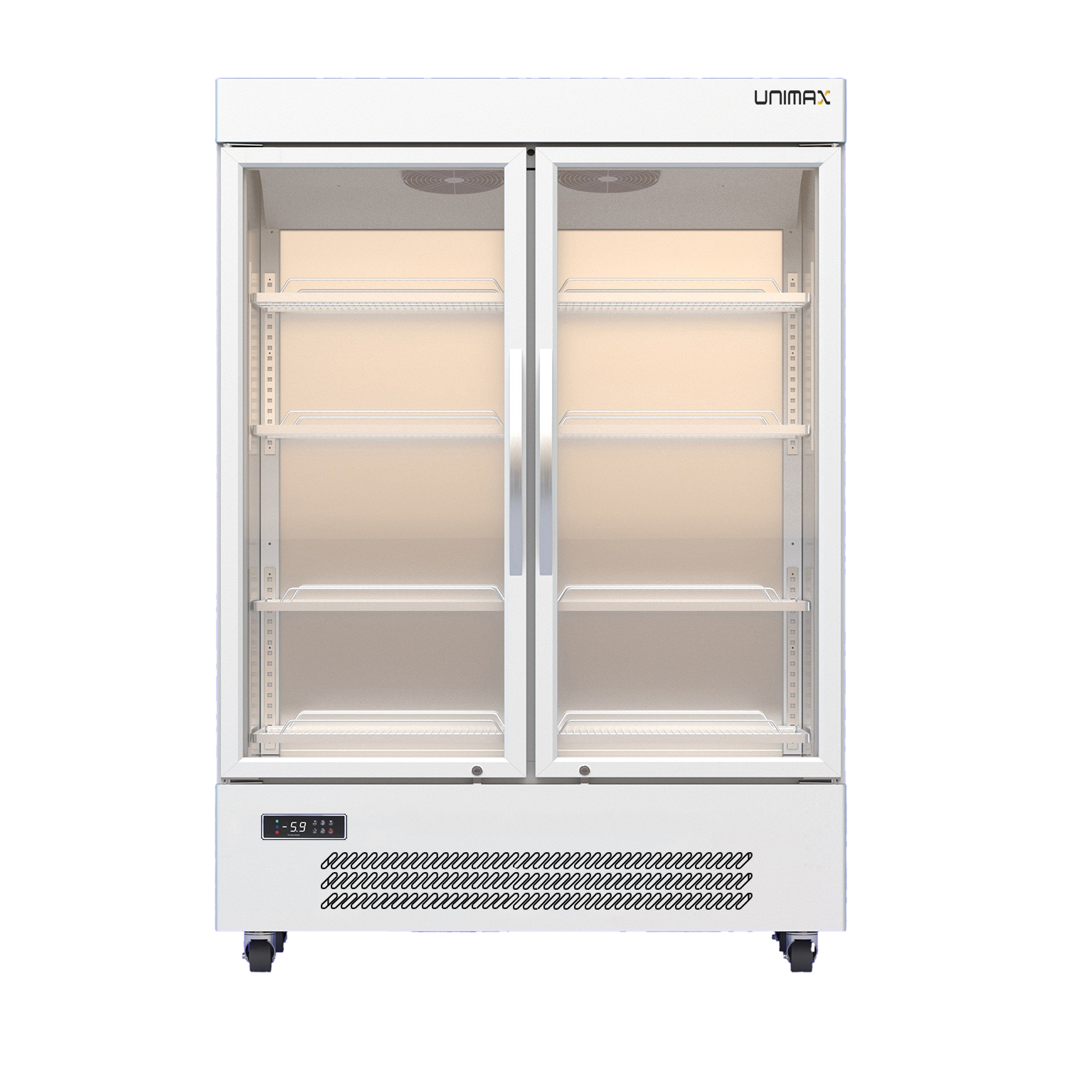 Thiết kế tủ đông 2 cánh kính Unimax UNF-2K1100