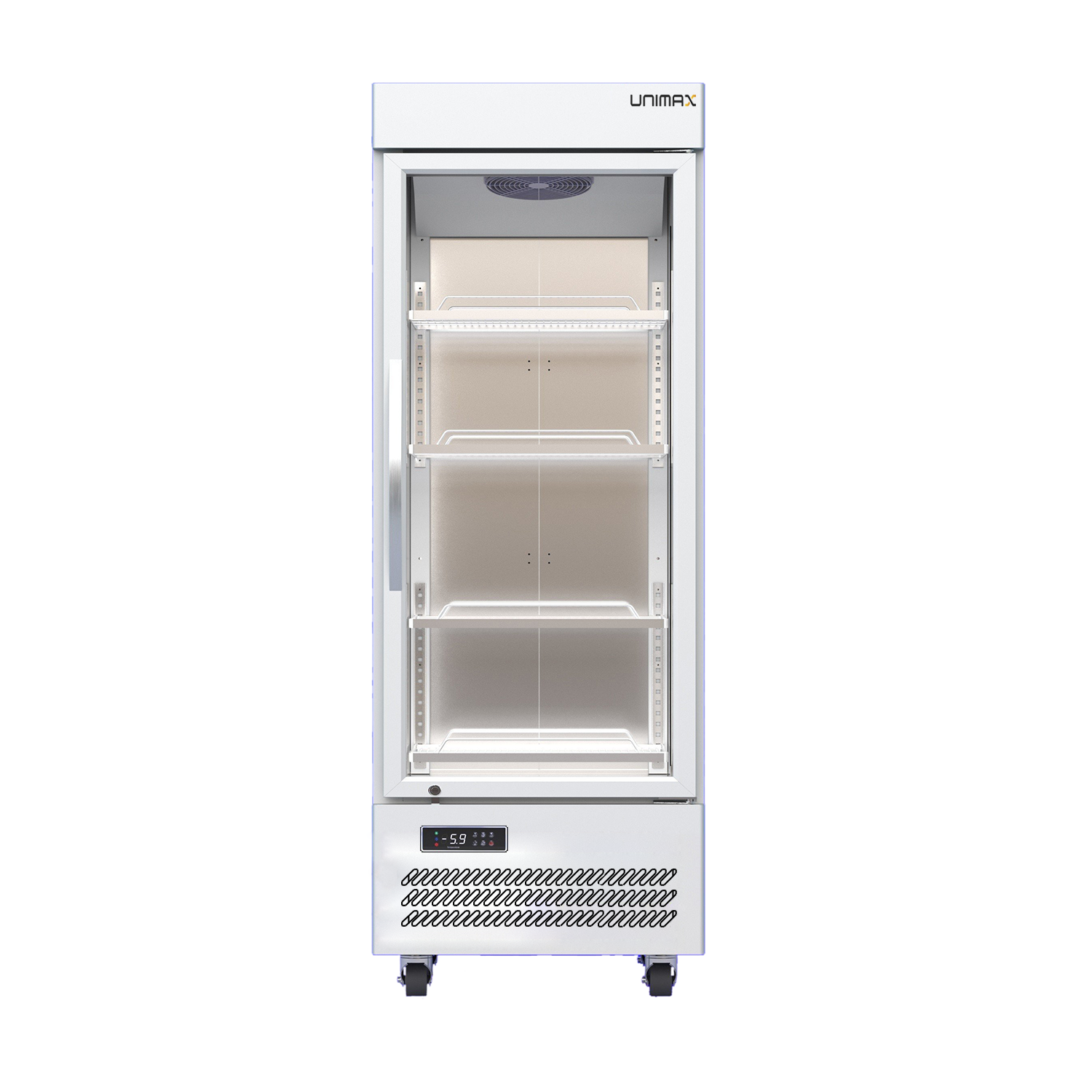 thiết kế tủ mát 1 cánh kính Unimax UNC-1K500